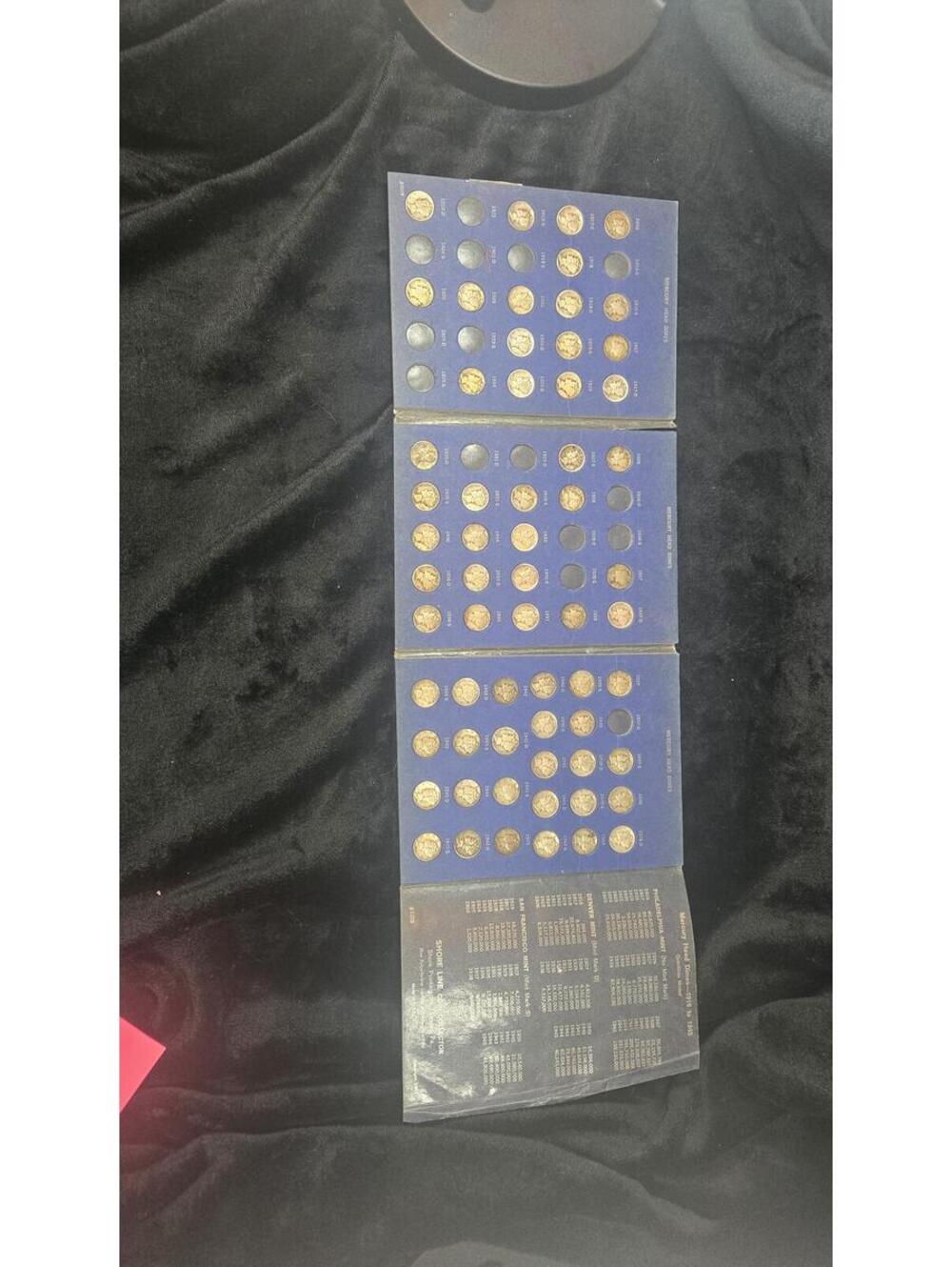 Vintage Mercury Head Dimes Coin Collection in Display Folder